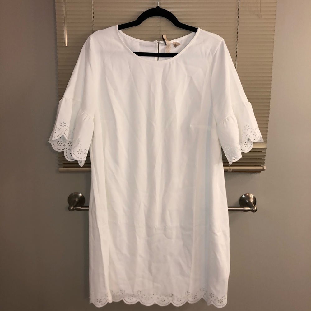 H&M White Eyelet Shift Dress